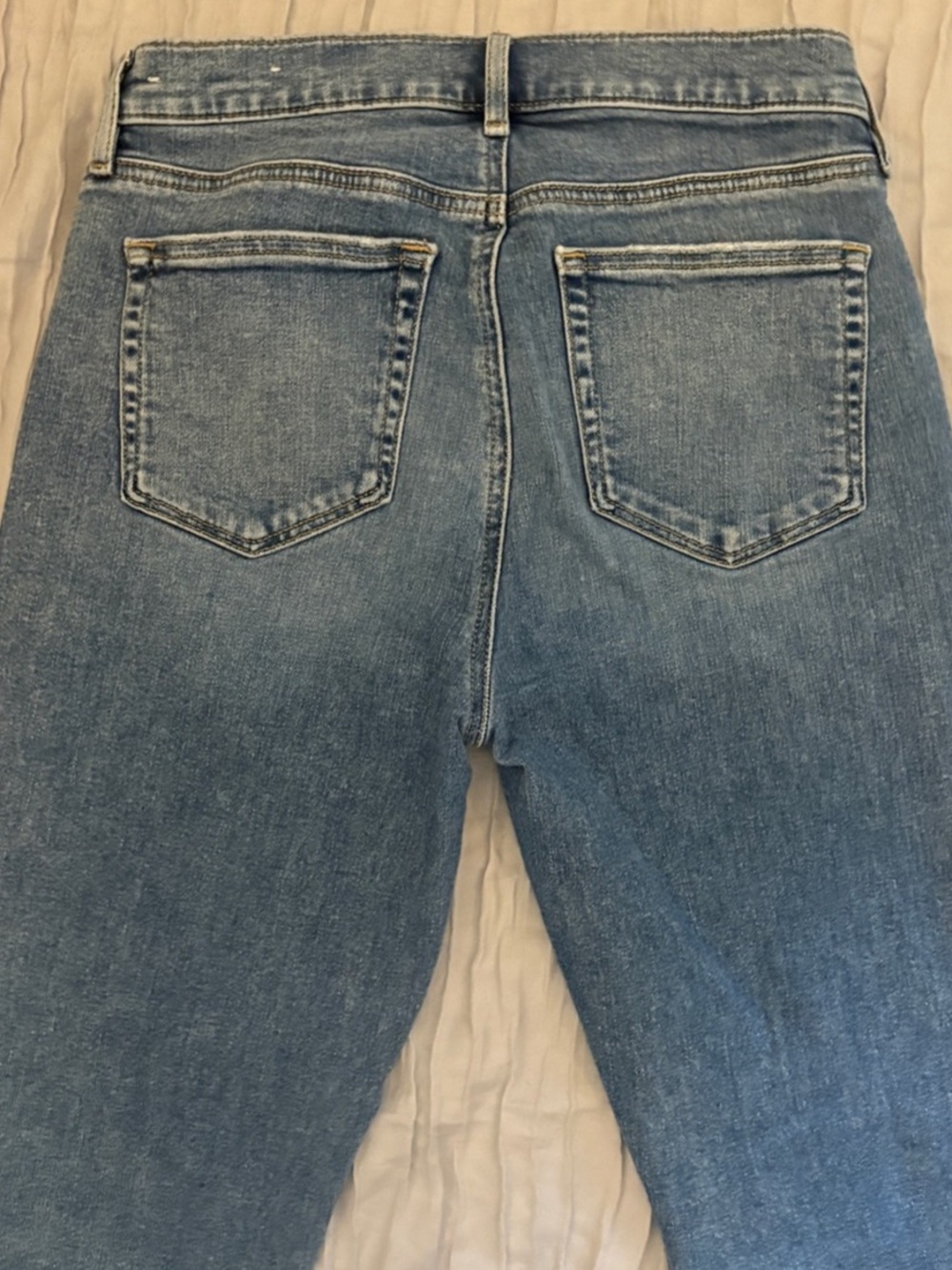 LOFT "The Skinny" Distressed Medium Wash Jeans Raw Hem Size 27 / 4 - Picture 6 of 9